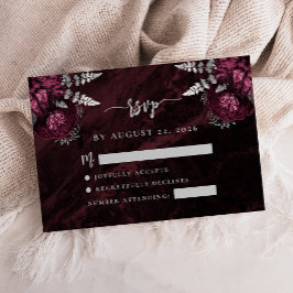 Cartão De Informações RSVP de Casamento de Script de Agato Floral de Pra