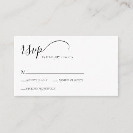 Cartão De Informações RSVP de Casamento de Script Simples