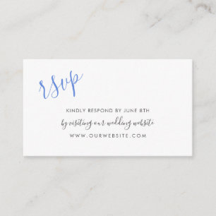 Cartão De Informações RSVP de casamento do Classic Blue Watercolor on-li