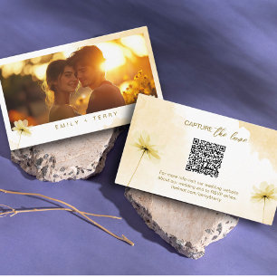 Cartão De Informações RSVP de Casamento do Código QR de Foto da Hora do 