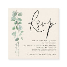 RSVP de Casamento do Código QR do Eucalyptus Ivory