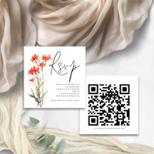 RSVP de Casamento do Código QR do Script de Flores