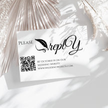 RSVP de Casamento Elegante | Limpeza mínima do cód