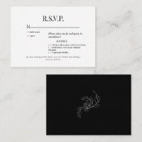RSVP de Casamento Floral de Contorno de Vintagem B