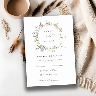 Cartão De Informações RSVP de Casamento Floral de Terra Floral da Luz Rú