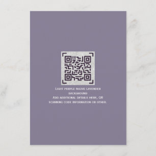 Cartão De Informações RSVP de Casamento Moderno com CÓDIGO QR - QUALQUER
