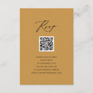 Cartão De Informações RSVP de Casamento QR do Script Elegante de Beige M