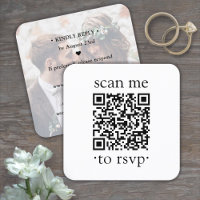 RSVP de Casamento QR Simples Foto & Tipografia Clá