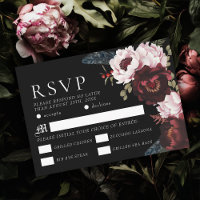 RSVP de Casamento Raven Gótica Romântica