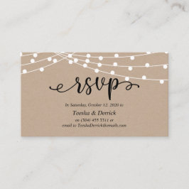 Cartão De Informações RSVP de Casamento Rústico