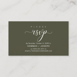 Cartão De Informações RSVP de Casamento via Telefone ou resposta por e-m
