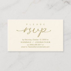 Cartão De Informações RSVP de Casamento via Telefone ou resposta por e-m