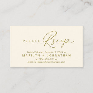 Cartão De Informações RSVP de Casamento via Telefone ou resposta por e-m