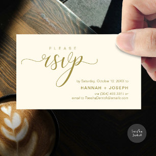 Cartão De Informações RSVP de Casamento via Telefone ou resposta por e-m
