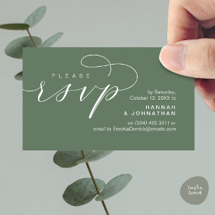 Cartão De Informações RSVP de Casamento via Telefone ou resposta por e-m