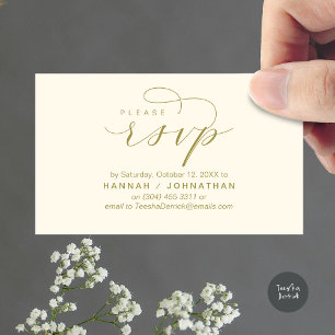 Cartão De Informações RSVP de Casamento via Telefone ou resposta por e-m