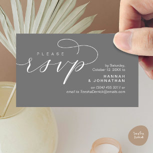 Cartão De Informações RSVP de Casamento via Telefone ou resposta por e-m