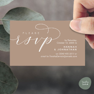 Cartão De Informações RSVP de Casamento via Telefone ou resposta por e-m