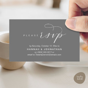 Cartão De Informações RSVP de Casamento via Telefone ou resposta por e-m
