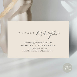 Cartão De Informações RSVP de Casamento via Telefone ou resposta por e-m