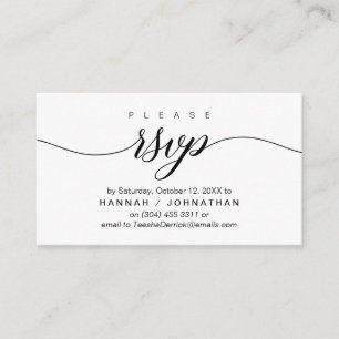Cartão De Informações RSVP de Casamento via Telefone ou resposta por e-m