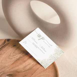 Cartão De Informações RSVP de Chá de panela Floral Minimalista da respir