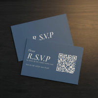 RSVP de Código QR da Série Azul Elegante