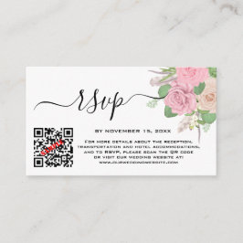 Cartão De Informações RSVP de Código QR de Casamento de Boho Personaliza