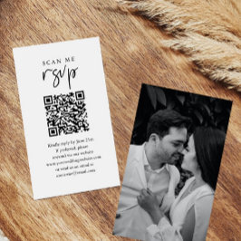 Cartão De Informações RSVP de Código QR de Casamento de RSVP