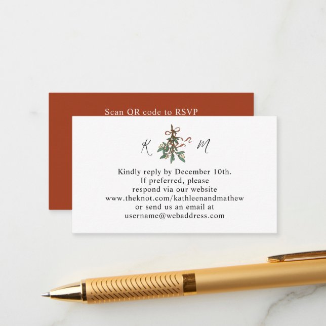 Cartão De Informações RSVP de Código QR de Feriado Simples de Mistura (Frente/Verso In Situ)
