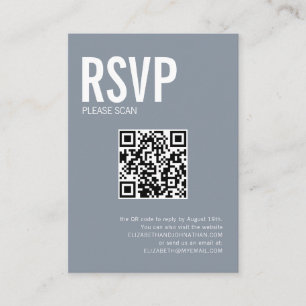 Cartão De Informações RSVP de Código QR do Site de Casamento de Tipograf