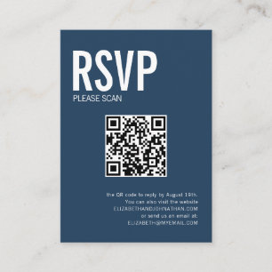 Cartão De Informações RSVP de Código QR do Site de Casamento de Tipograf