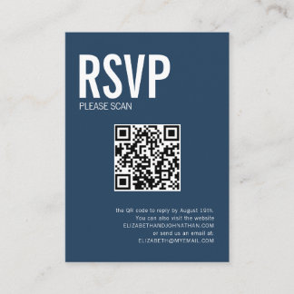 Cartão De Informações RSVP de Código QR do Site de Casamento de Tipograf