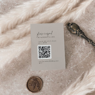 Cartão De Informações RSVP de Código QR EDITÁVEL de COR Chic Moderna