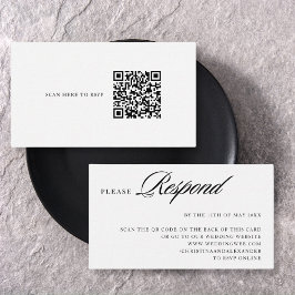 Cartão De Informações RSVP de Código QR sofisticado para Na moda elegant