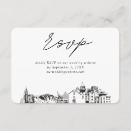 Cartão De Informações RSVP de Desenho Minimalista do Casamento El Paso