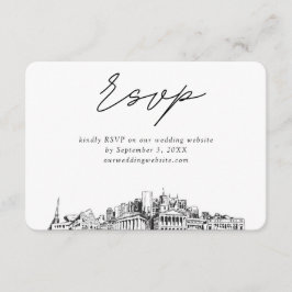 Cartão De Informações RSVP de Desenho Minimalista do Casamento Nashville