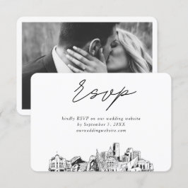 Cartão De Informações RSVP de Desenho Minimalista do Denver Wedding