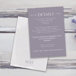 Cartão De Informações RSVP de Detalhes do Site de Lavanda Lilac Watercol