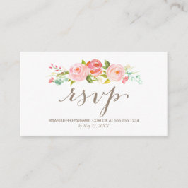 Cartão De Informações RSVP de Email de Casamento Floral do rosa Garden