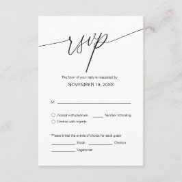 Cartão De Informações RSVP de Janto de casamento, opções de refeição