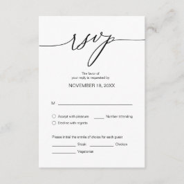 Cartão De Informações RSVP de Janto de casamento, opções de refeição
