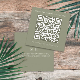 Cartão De Informações RSVP de Praça de Código QR Simples de Wisteria Ver