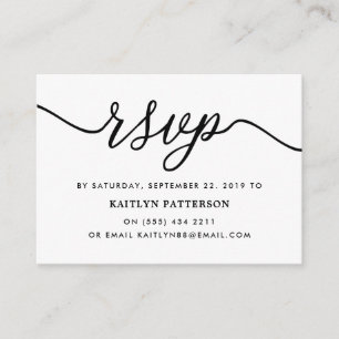 Cartão De Informações RSVP de Script Simples