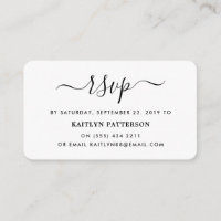 RSVP de Script Simples Preto e Branco Moderno