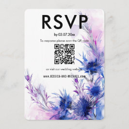 Cartão De Informações 💍 RSVP + DETAILS Cornflower Reverie