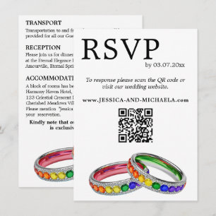 Cartão De Informações 🌈 RSVP+Detalhes LGBTQ Entrelaçados no Orgulho