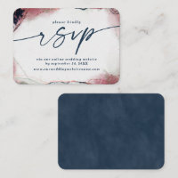 RSVP do Site de Casamento Azul de abstrato Burgund