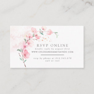 Cartão De Informações RSVP do Site de Casamento Floral de Cerejeira Rosa