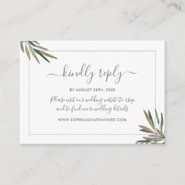 Cartão De Informações RSVP do Site de Casamento Herb de Aquarela Botânic
